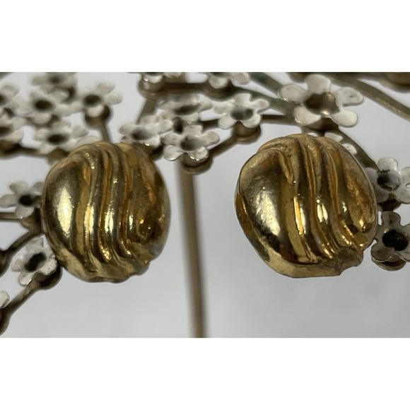 Vtg Cloisonné  Enamel Landscape Earrings 5/8" Round Gold Blue Brown FREE Pair - Picture 6 of 9